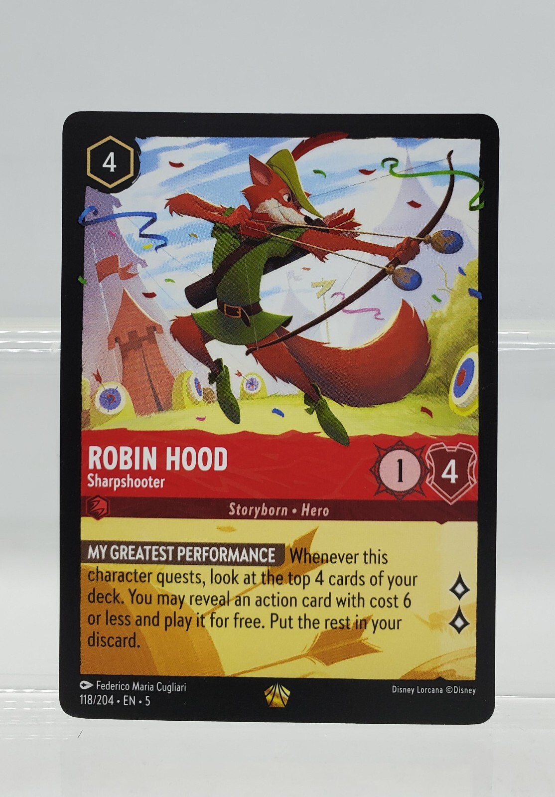 Disney Lorcana Robin Hood - Sharpshooter 118/204 Shimmering