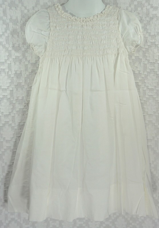 girls white smocked dress