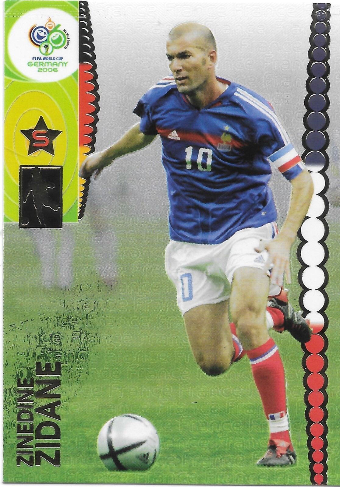 2006 フランス代表 No.10 ZIDANE World Cup 2006 France Zidane #10 Away Top Jersey and Short