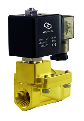 1/2'' Inch Brass High Pressure 230 PSI Electric Solenoid Process Valve 24V DC NC