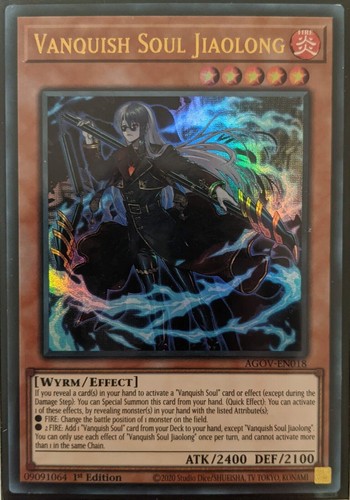 YuGiOh Vanquish Soul Jiaolong Ultra Rare 1st Edition AGOV
