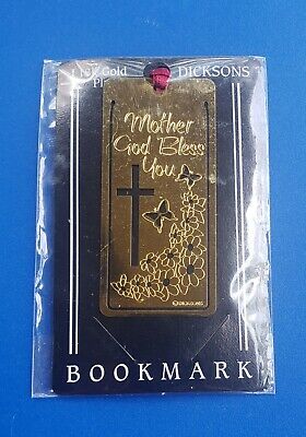 Vintage Dicksons 18k Gold Plated Mother God Bless You Bookmark