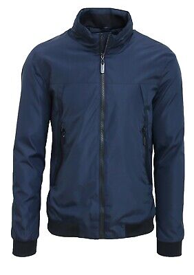 Giubbotto giacca uomo primavera estate blu casual impermeabile trench
