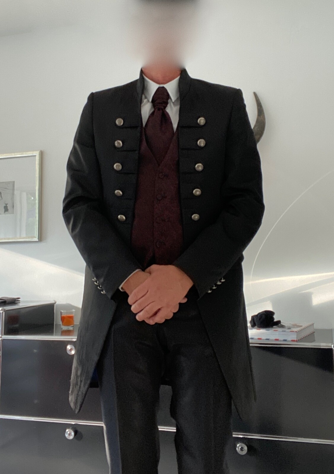 TZIACCO Frack - Sakko - Gehrock royal Paisley mit Weste und Plastron