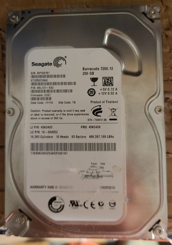 (未使用･未開封品)　Seagate 3.5インチ内蔵HDD 250GB S-ATA300 7200rpm NCQ 8MB RoHS ST3250310AS sdt40b8 Seagate Barracuda 250GB 7200RPM SATA 3.5