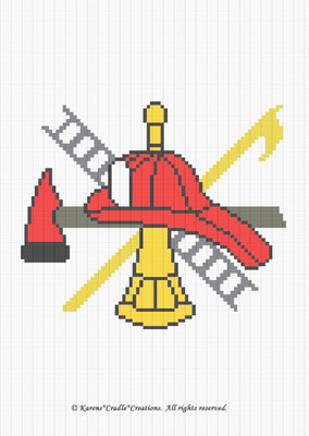 Crochet Patterns - FIRE FIGHTER'S SYMBOL afghan pattern