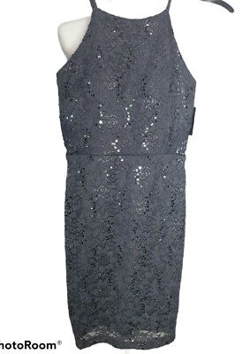 NWT By & By Glitter Lace Tank Dress Sz 0 Sequin Sleeveless New Years Eve