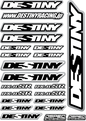 DESTINY RC CAR JAPANESE TOURING EP STICKER SHEET DECAL CUSTOM