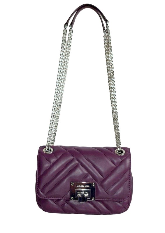 Michael Kors Damen Tasche Sm Shldr Flap Leder Vivianne Damson 35f8sval1l 