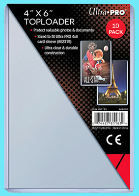 10 Ultra Pro 4''x6'' TOPLOADERS NEW Photo Sports Card Collectible Rigid Postcard