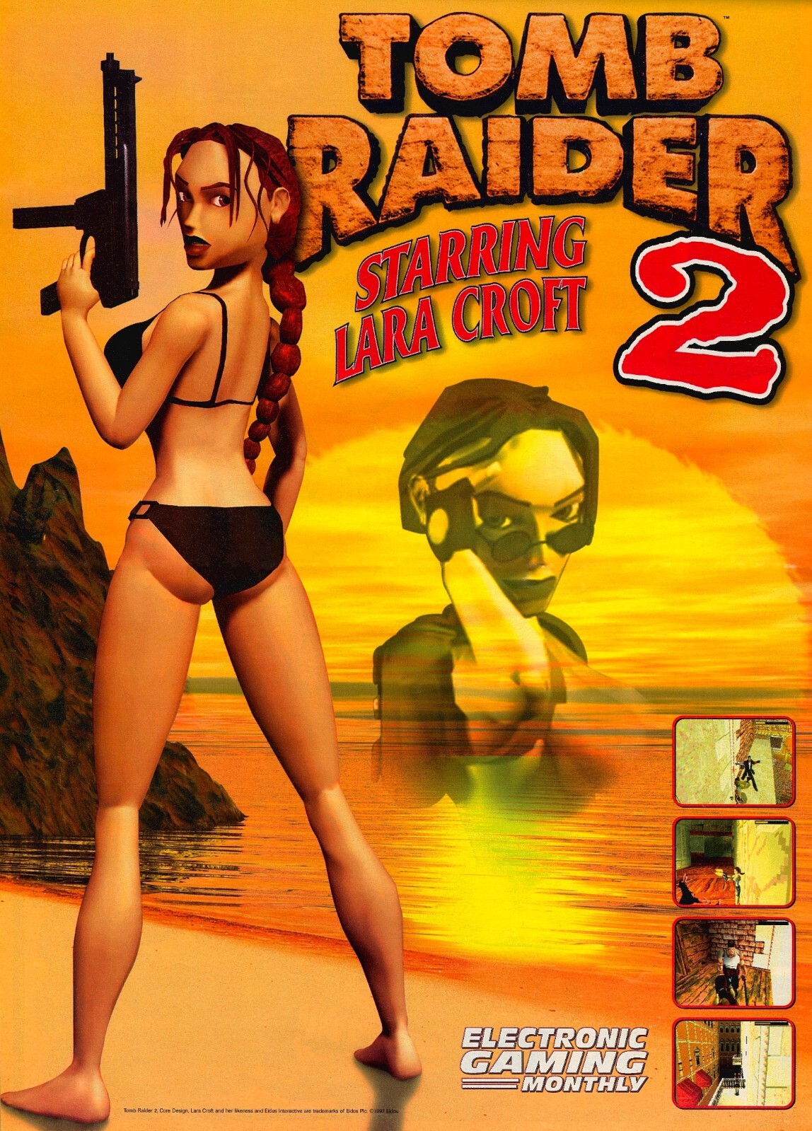 Tomb Raider II 2 Starring Lara Croft Playstation 1 Ad Art
