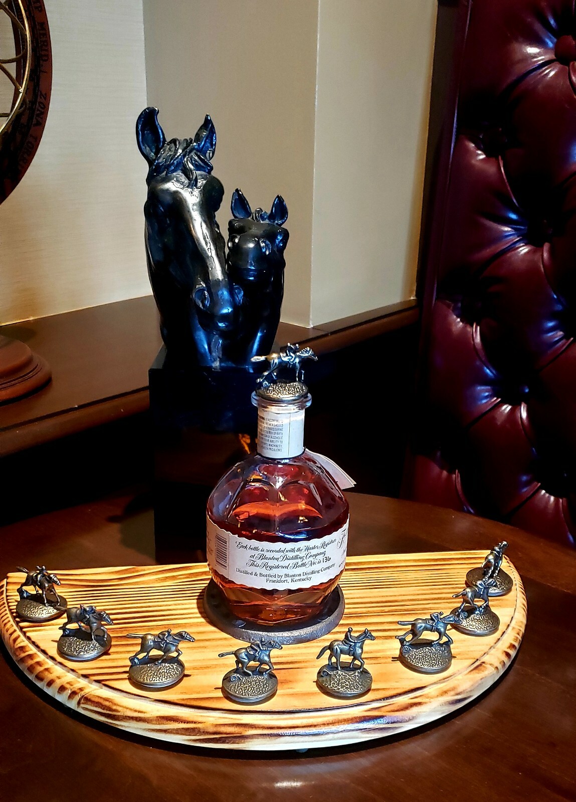 Blanton's stopper display, collectible, cork, horseshoe