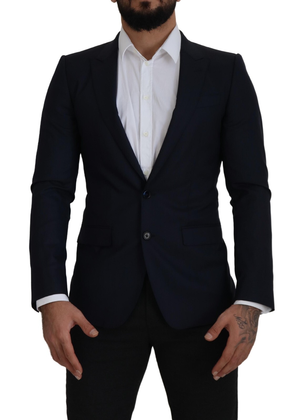 

DOLCE - GABBANA Блейзер Черное шерстяное однобортное пальто Мужское IT46/US36/ 4400usd, Черный