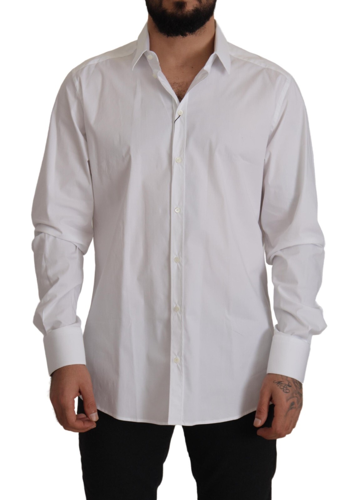 

DOLCE - GABBANA Рубашка GOLD белого цвета из хлопка стрейч Slim Fit s. 44 / 17,5 долларов США / XXL 600 долларов США, Белый