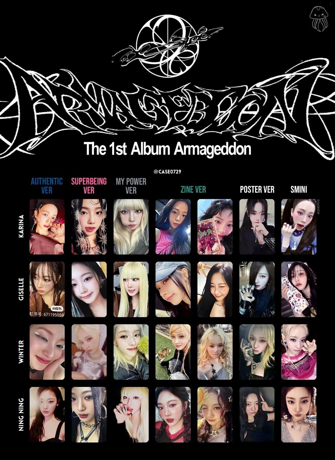 AESPA 1ST ALBUM ARMAGEDDON ALL VERSION PHOTOCARD OFFICIAL AESPA 1ST ALBUM ARMAGEDDON ALL VERSION PHOTOCARD OFFICIAL