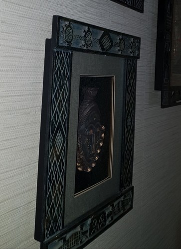 3 Primitave Aztec Framed Shadowboxes nearly new