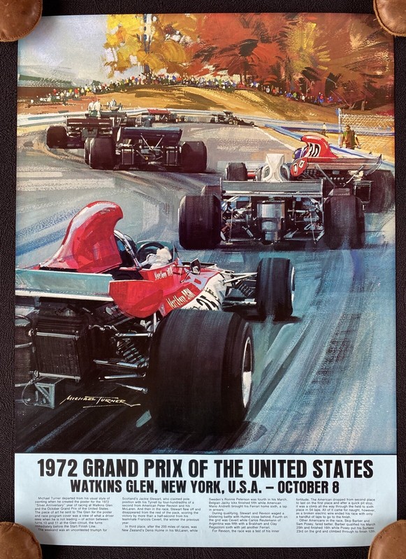 1972 US Grand Prix Watkins Glen Poster MICHAEL TURNER | eBay