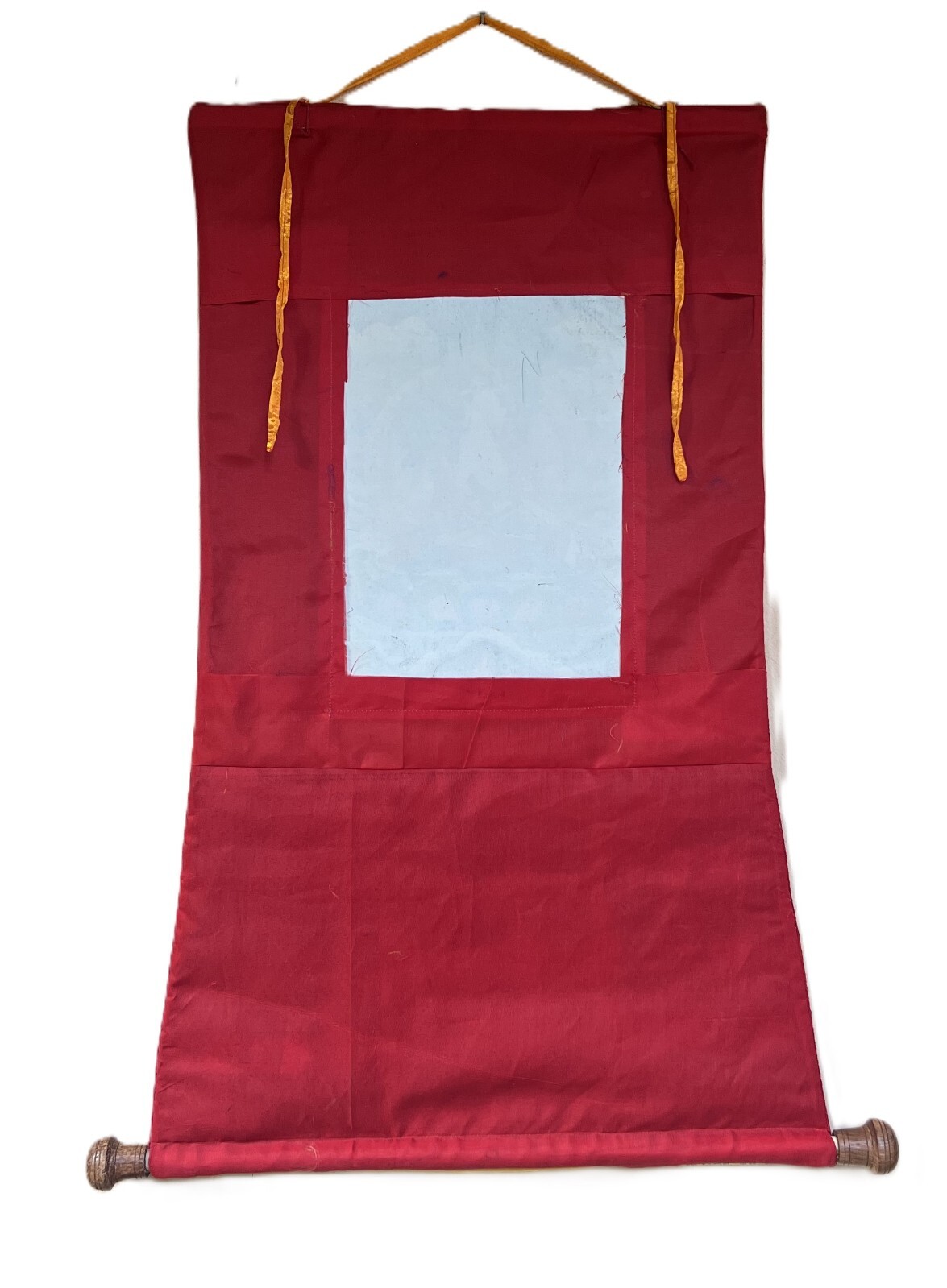 WHITE TARA MOTHER GODDESS ORIGINAL TIBETAN THANGKA PAINTING WITH SILK BROCADE