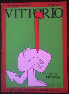 VITTORIO FIORUCCI Mini Poster-AFFICHES RECENTES-1976-SIGNED-COA-Silkscreen