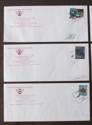 Canada  Set of 9 Pilot signed. Snowbirds last flying program for 1996.