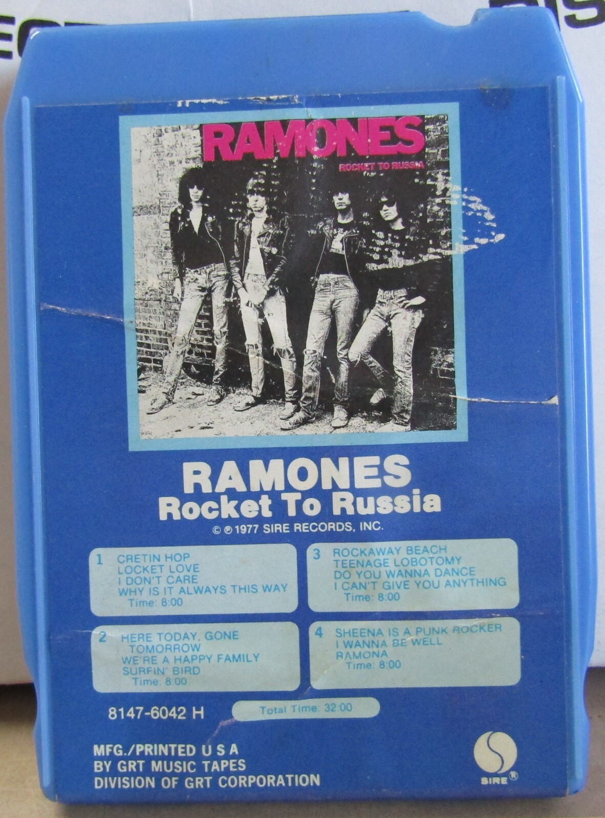 8 Track Tape Ramones Rocket To Russia 1977 on Sire Records