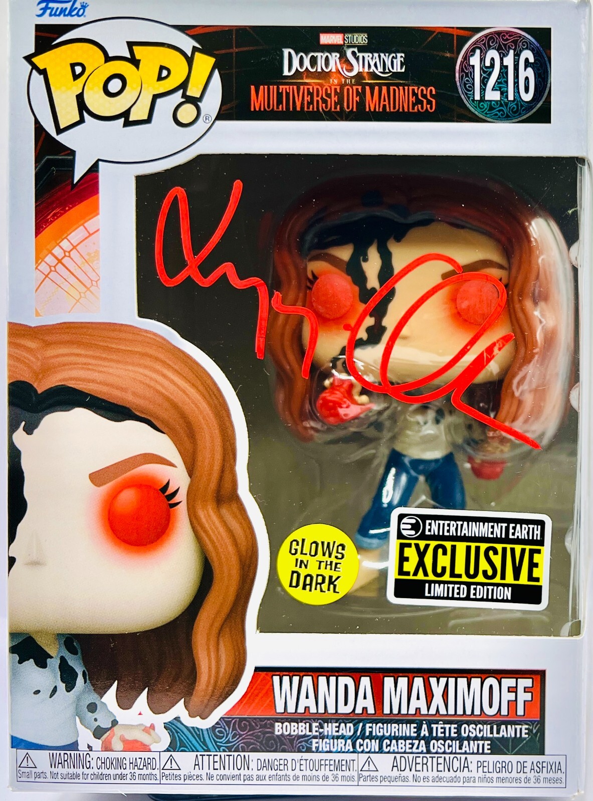 サイン7”■Chesterfields前身■Scarlet Downs■ネオアコ Elizabeth Olsen Signed Scarlet Witch Red Eyes Dr. Strange LE