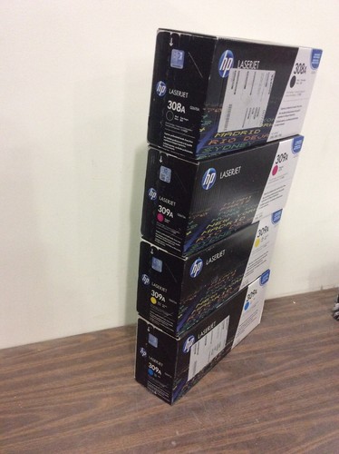 Set 4 Factory Sealed HP Q2670A Q2671A Q2672A Q2673A Toner Cartridges 308A 309A