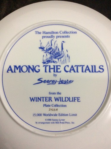 Hamilton Plate Winter Wildlife 'Among The Cattails' by Seerey-Lester #2723A 1988