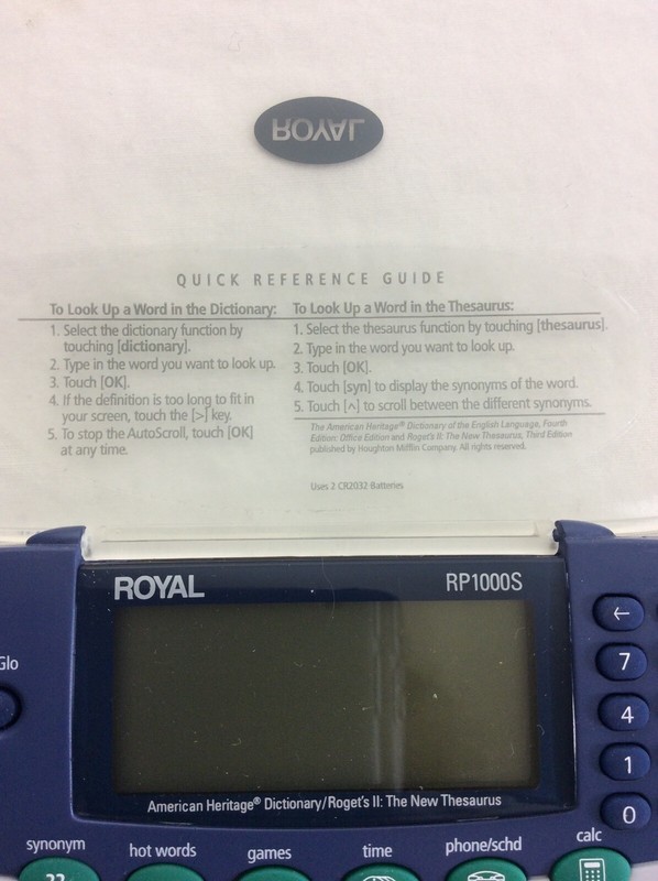 Royal American Heritage Dictionary Handheld Tested Works