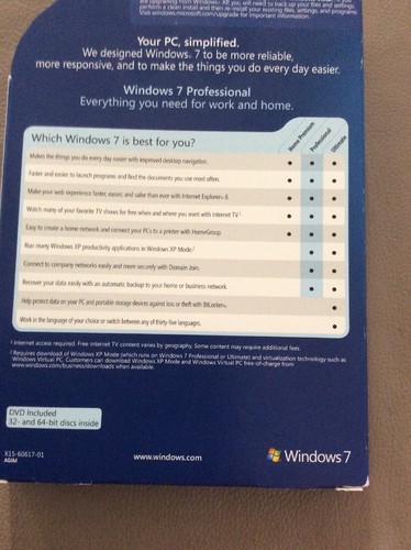Microsoft Windows 7 Ultimate Upgrade Designed for Vista 32/64 Bit w/ Key Code
