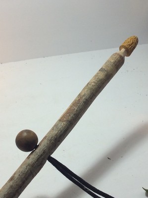 Hand Carved Wood Buffalo 5 ft walking stick lt WT Agave