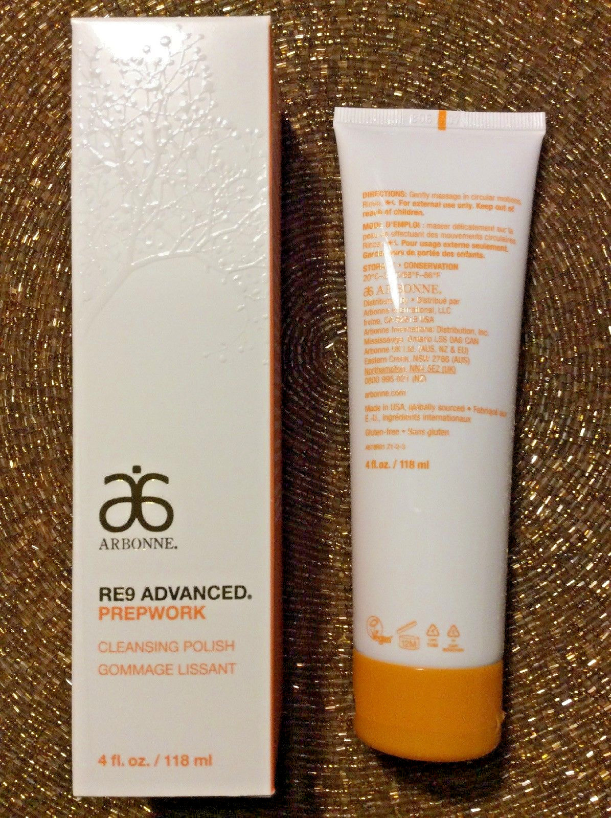 Arbonne RE9 Advanced Prepwork Cleansing Polish 4 fl oz 118 ml NIB Sealed