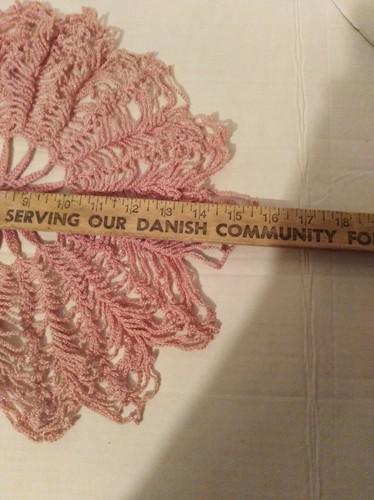 Vintage Crocheted Doily Dollie Pink  Round 15