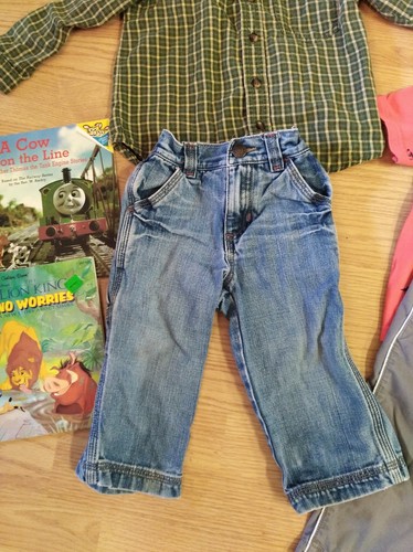 Boys clothes size 18 month 2T 18-24 month jeans shirts, Thomas  books, 18 mo.lot