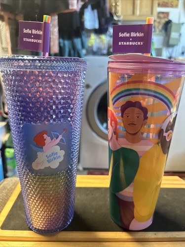 【新品】Sofie Birkin × STARBUCKS 水筒 ピンク STARBUCKS Plastic Cold Cup Sparkle Sofie Birkin with Cupid
