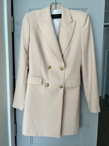 Zara Women's Peach Double-breasted Jacket / Dress Sz X-Small