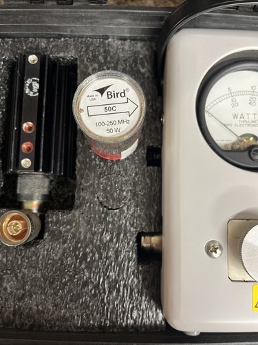 BIRD ELECTRIC CORP. THRULINE WATT METER 2080-002TA W/ Pelican 1200 Case WORKING!