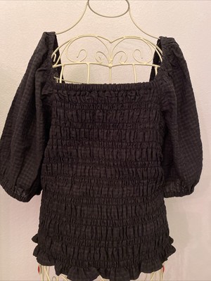 Old Navy Elastic Bodice Puff Sleeve Top M