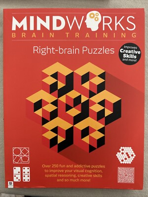 Mindworks Brain Training: Right-Brain Puzzles. Paperback With Over 250 Puzzles!