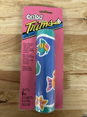 VtG 1991 NEW Rubbermaid Contact Paper Border Trim UNDER THE SEA Wallpaper Trim