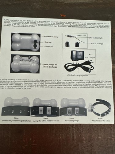 GROOVYPETS Model GP001 B REMOTE RECHARGEABLE DOG TRAINING VIBRATION SHOCK COLLAR