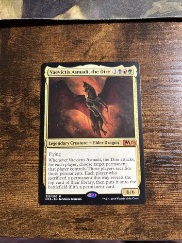 Vaevictis Asmadi, the Dire 1x FOIL M19 MTG Core Set 2019 Mythic MINT black red green Vaevictis Asmadi, the Dire 1x FOIL M19 MTG Core Set 2019 Mythic MINT black red green