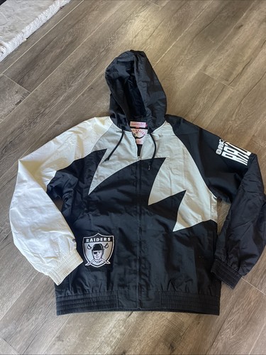 ジャケット・アウター VINCENT J Crack Raiders Jacket Oakland Raiders Windbreaker & Water Resistant Zip Jacket