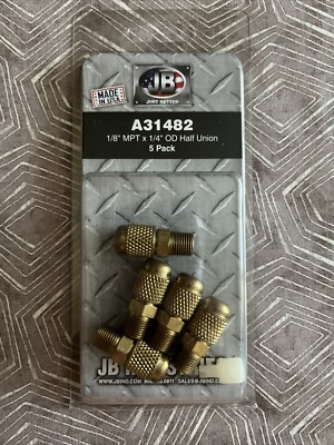 JB INDUSTRIES GENUINE A31482 1/8 MPT x 1/4'' ODS Access Valve Union 5 Pieces