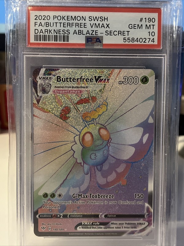 PSA 10 - Pokémon TCG Butterfree VMAX Darkness Ablaze 190/189