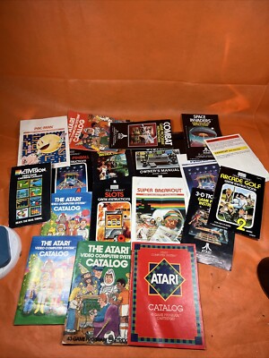 Lot of 17 Atari Manuals 1977-1981 Atari Video Game Cartridge Catalogs N3