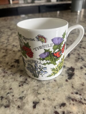Wild Flowers Mug By Pat Albeck National Trust For Scotland Fine Bone China White