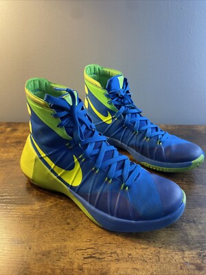nike hyperdunk men basketball hightop shoes blue green yellow 749561 473 size 13 313752208881