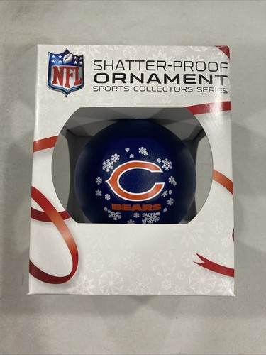 Chicago Bears Football NFL Round Shatterproof Christmas Tree Ornament Boxed