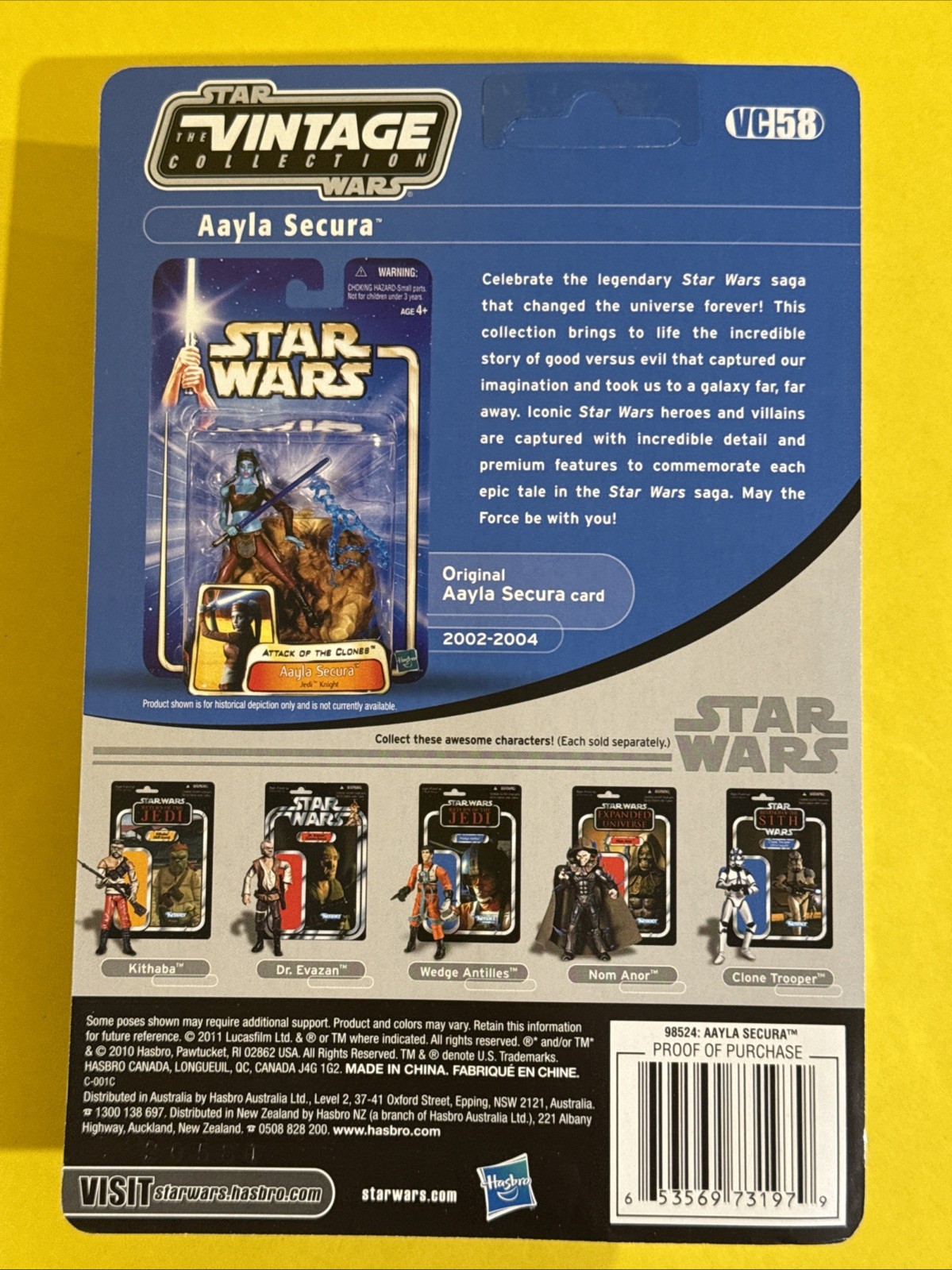 2011 Star Wars Aayla Secura Vintage Collection 3.75" Figure VC58 Unpunched